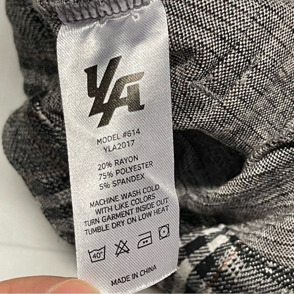 Young LA 614 Dapper Dress Pants Men's Size 34 x 32 Plaid Skinny Checkered Pants - Picture 8 of 10